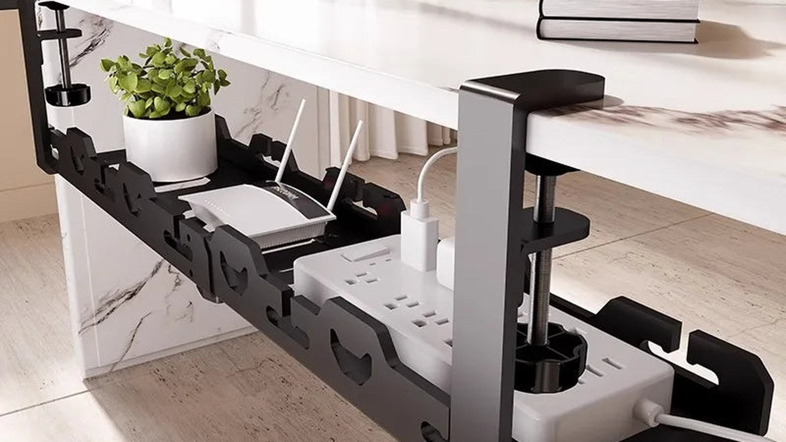 How to hide desk cables without drilling a single hole