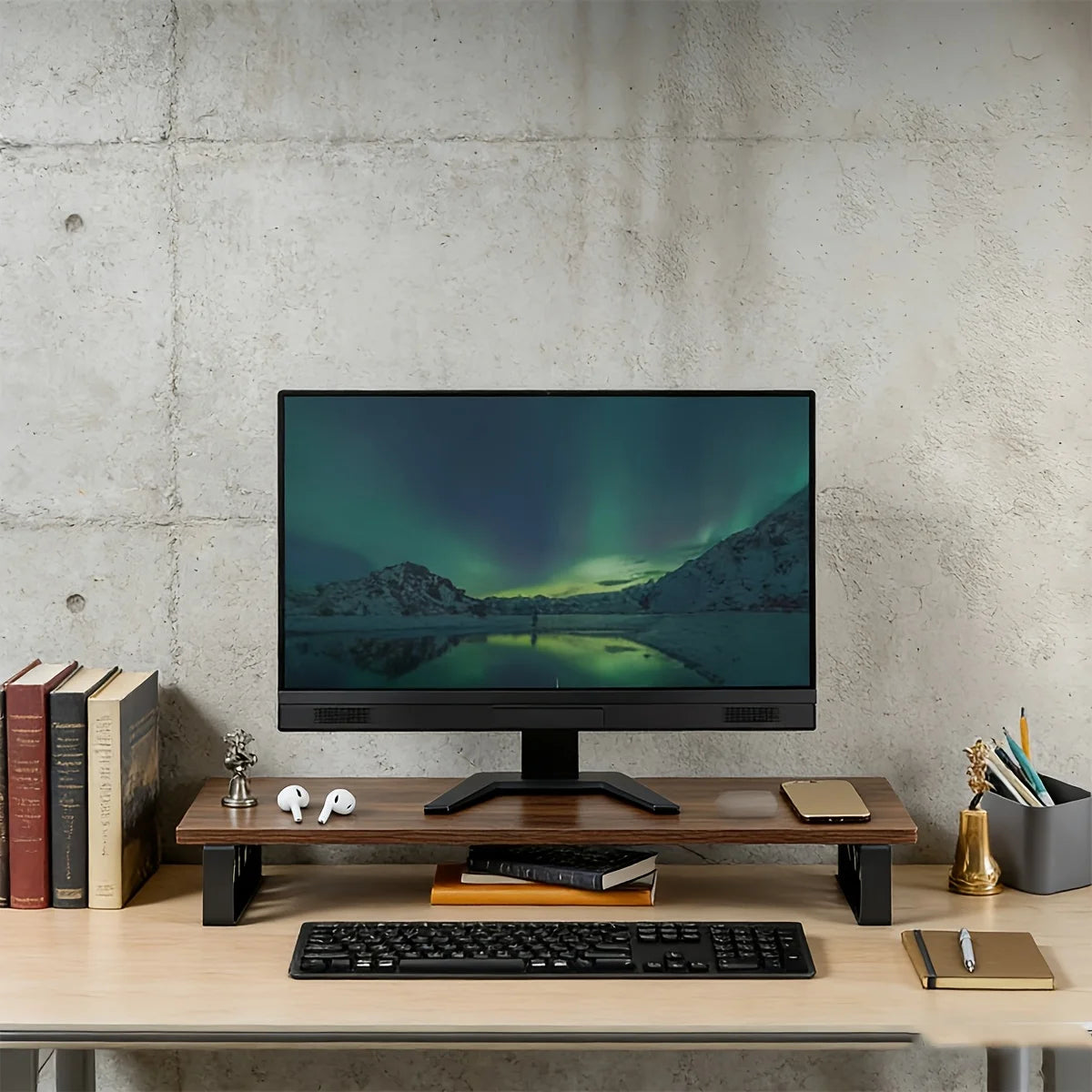 Stendyv Verk Steel-Frame Wood Desk Riser — Stendyv Modern Desks & Workspace Accessories — view 4