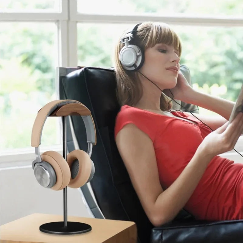 Stendyv Kron Walnut and Aluminium Headphone Stand — Stendyv Modern Desks & Workspace Accessories — view 2