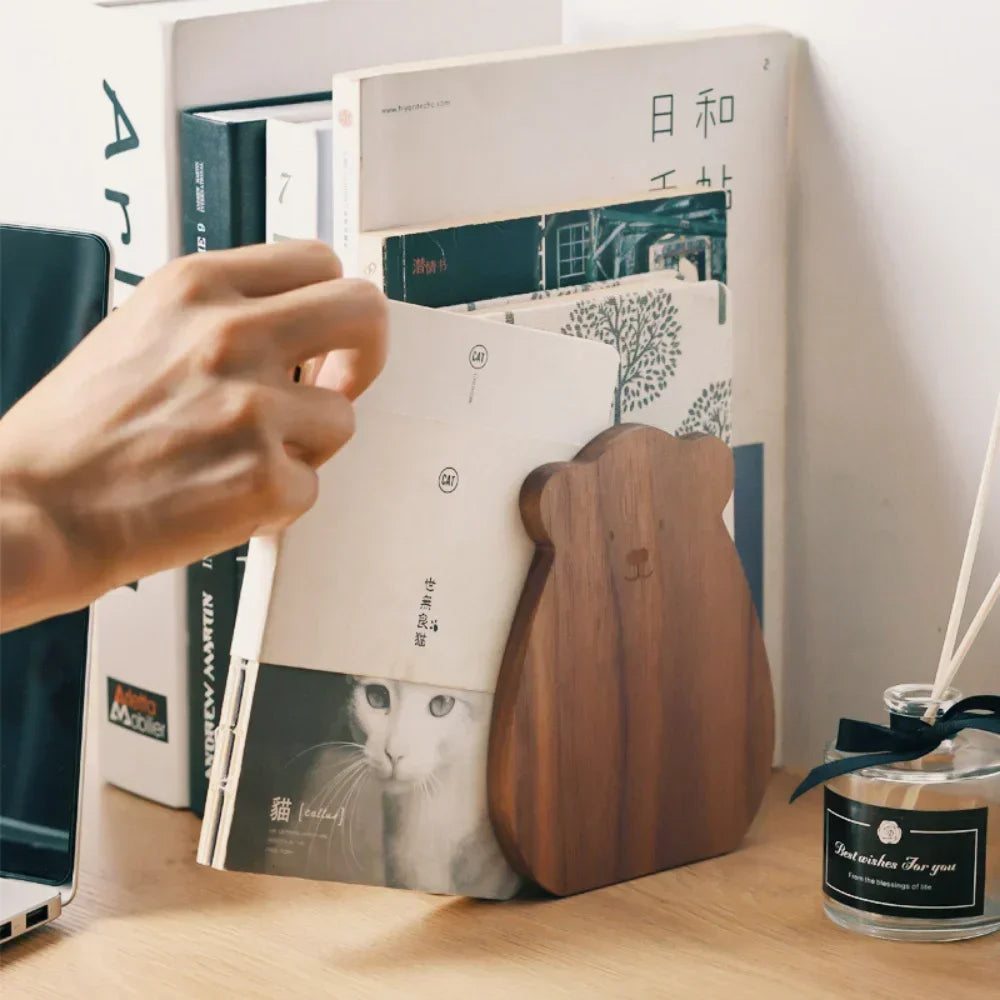 Stendyv Vinkel Walnut L-Bookends — Stendyv Modern Desks & Workspace Accessories — view 2