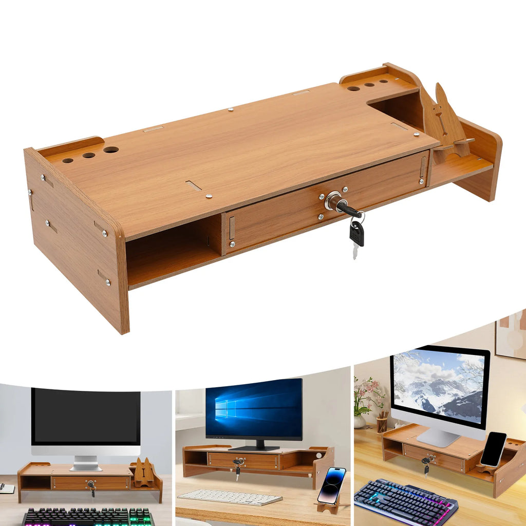 Stendyv Lasse Riser with Lockable Drawer — Stendyv Modern Desks & Workspace Accessories — view 2