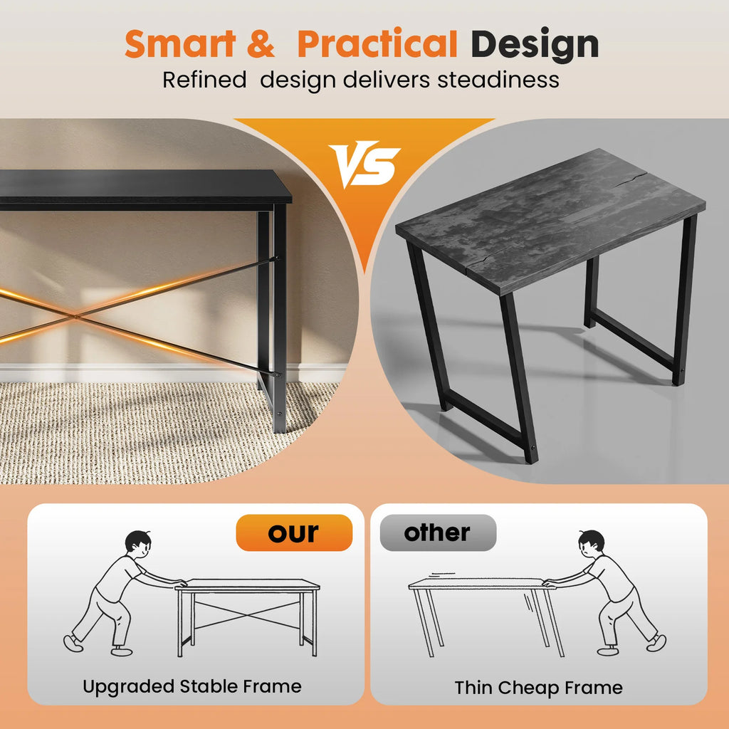 Stendyv Stell Steel-Frame Compact Office Desk — Stendyv Modern Desks & Workspace Accessories — view 4