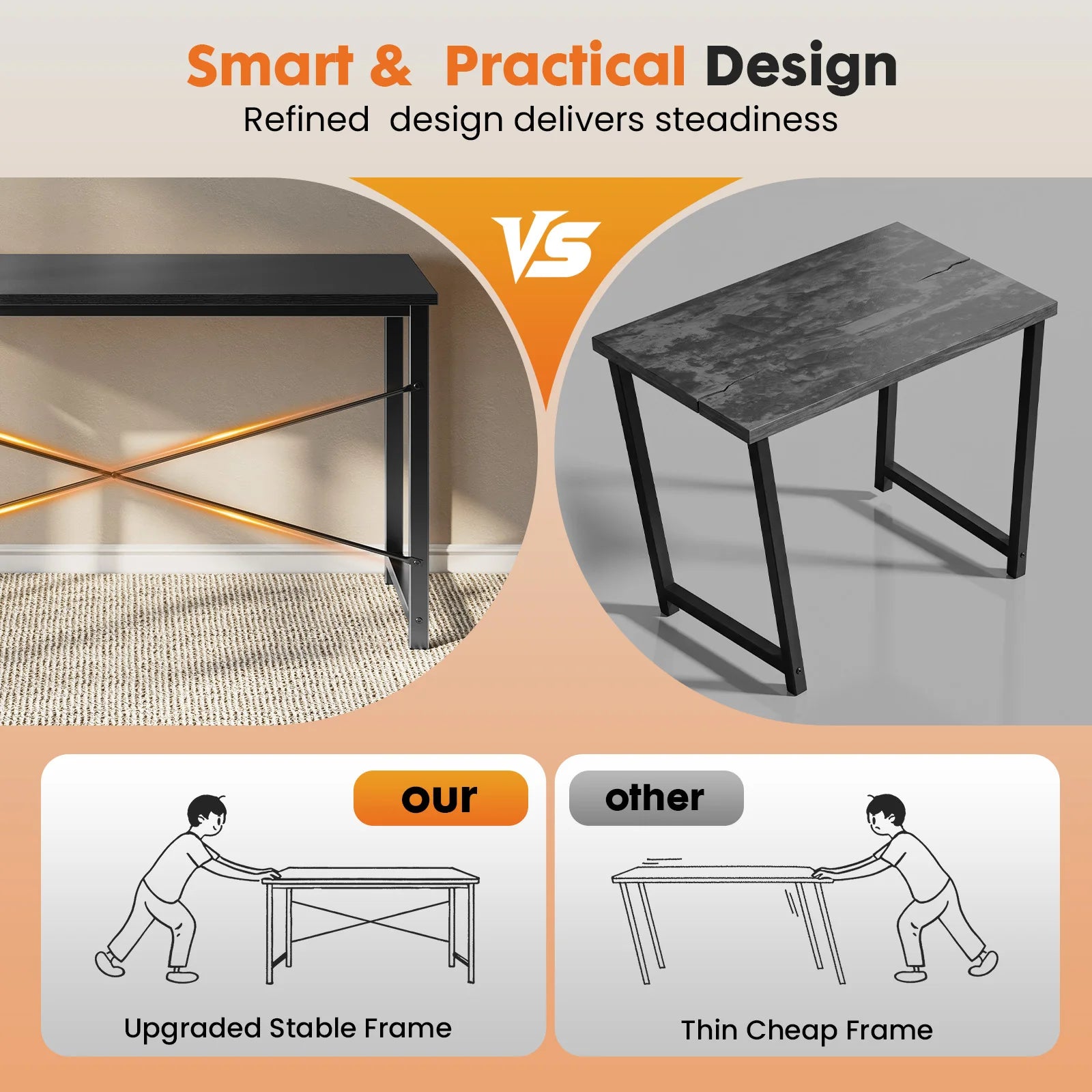 Stendyv Stell Steel-Frame Compact Office Desk — Stendyv Modern Desks & Workspace Accessories — view 4