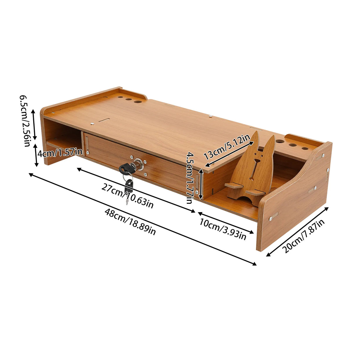 Stendyv Lasse Riser with Lockable Drawer — Stendyv Modern Desks & Workspace Accessories — view 4