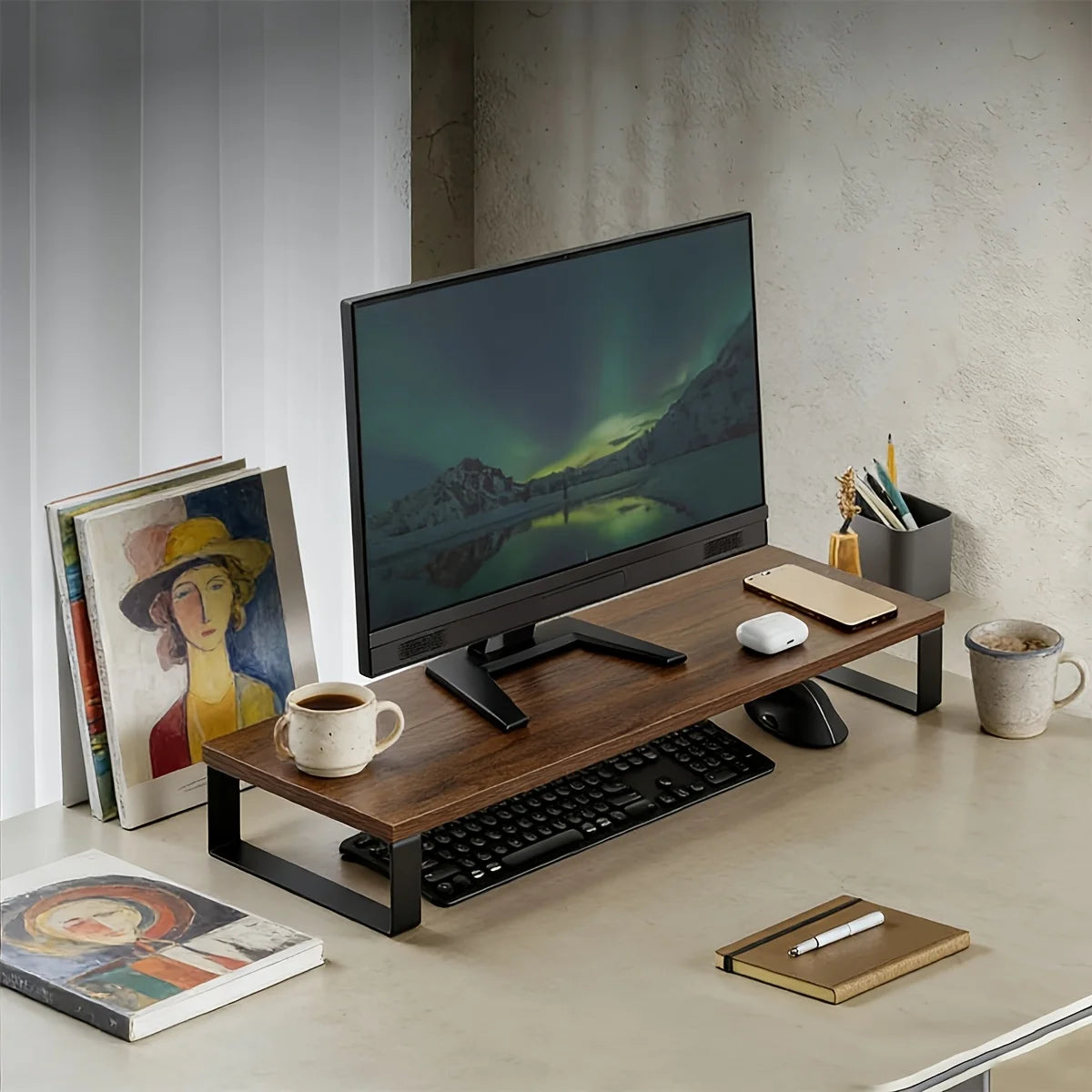 Stendyv Verk Steel-Frame Wood Desk Riser — Stendyv Modern Desks & Workspace Accessories — view 6