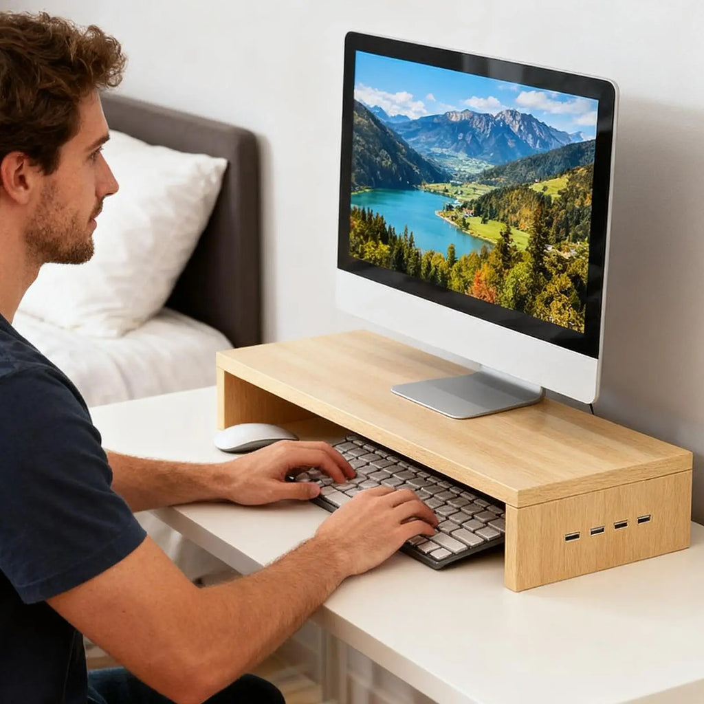 Stendyv Strom Vented Riser with USB Hub — Stendyv Modern Desks & Workspace Accessories — view 2