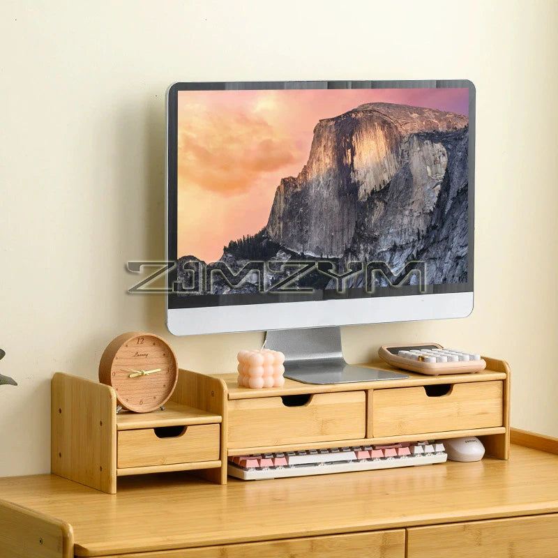 Stendyv Hald Bamboo Riser with Drawer — Stendyv Modern Desks & Workspace Accessories — view 3