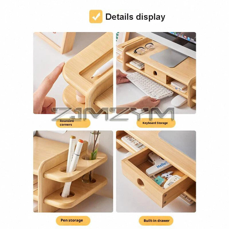 Stendyv Fjord Bamboo Riser with Keyboard Bay — Stendyv Modern Desks & Workspace Accessories — view 5
