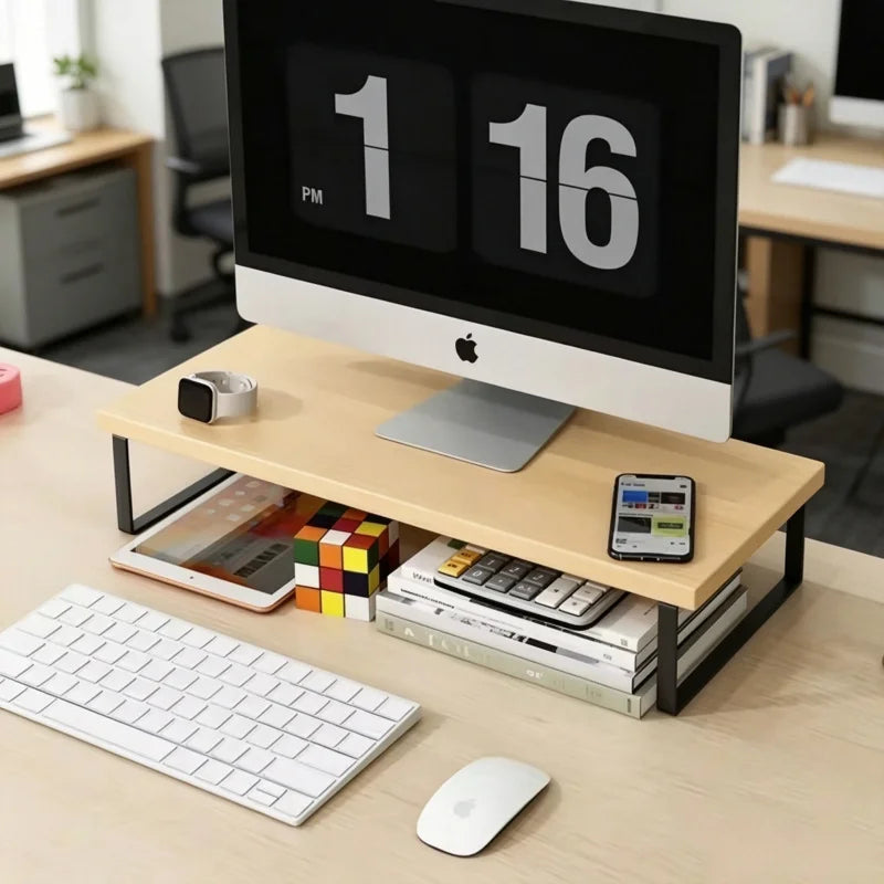 Stendyv Nook Compact Riser with Storage Rack — Stendyv Modern Desks & Workspace Accessories