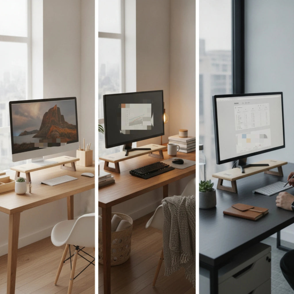 Stendyv Vidde Ergonomic Wooden-Leg Riser — Stendyv Modern Desks & Workspace Accessories — view 4