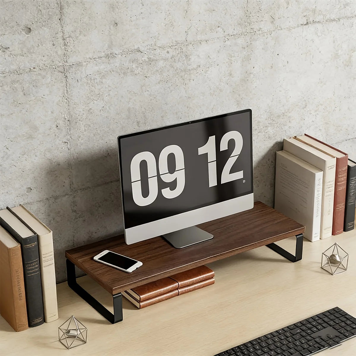 Stendyv Verk Steel-Frame Wood Desk Riser — Stendyv Modern Desks & Workspace Accessories