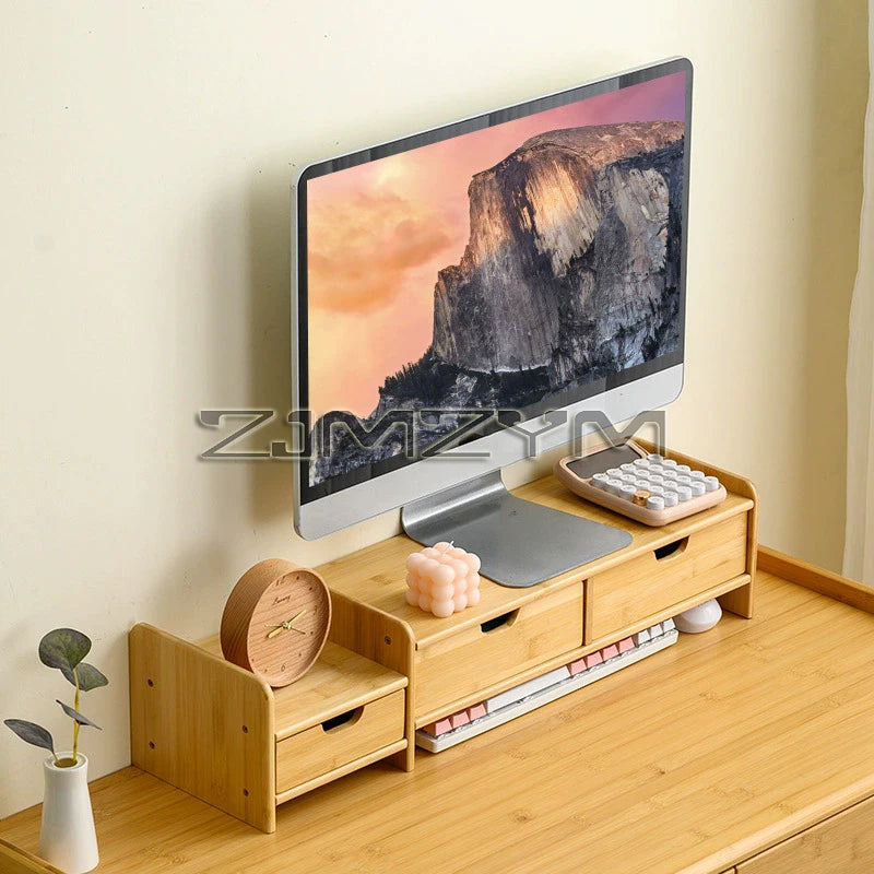 Stendyv Hald Bamboo Riser with Drawer — Stendyv Modern Desks & Workspace Accessories — view 2