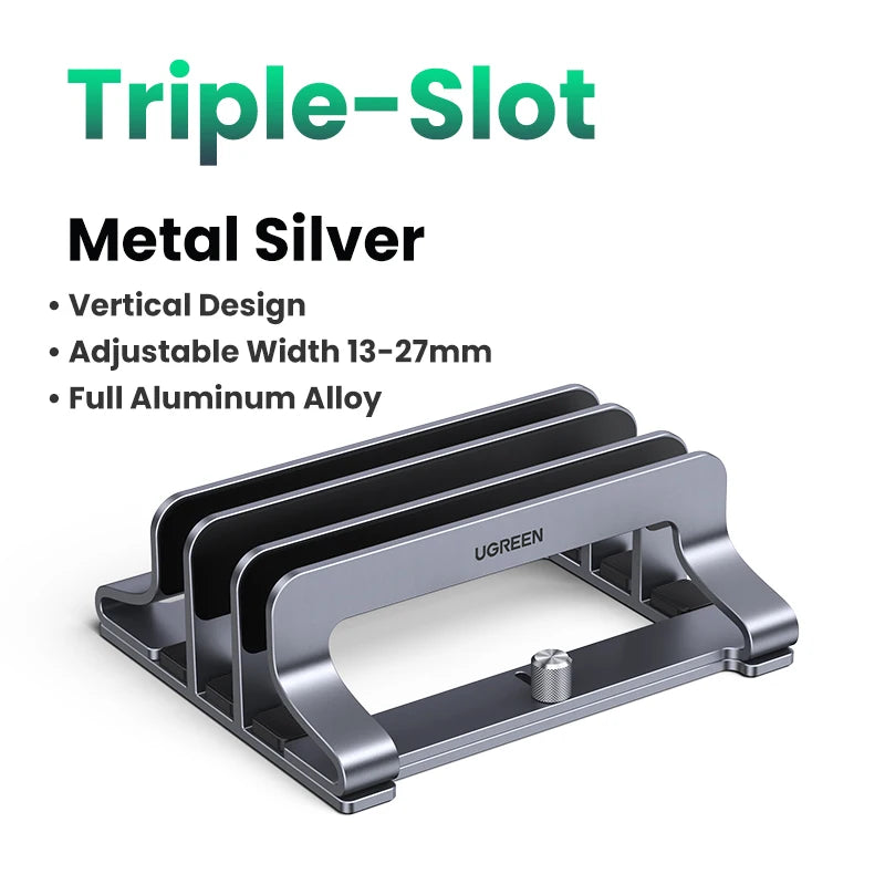 Stendyv Trio Triple-Slot Aluminium Laptop Dock — Stendyv Modern Desks & Workspace Accessories — view 3
