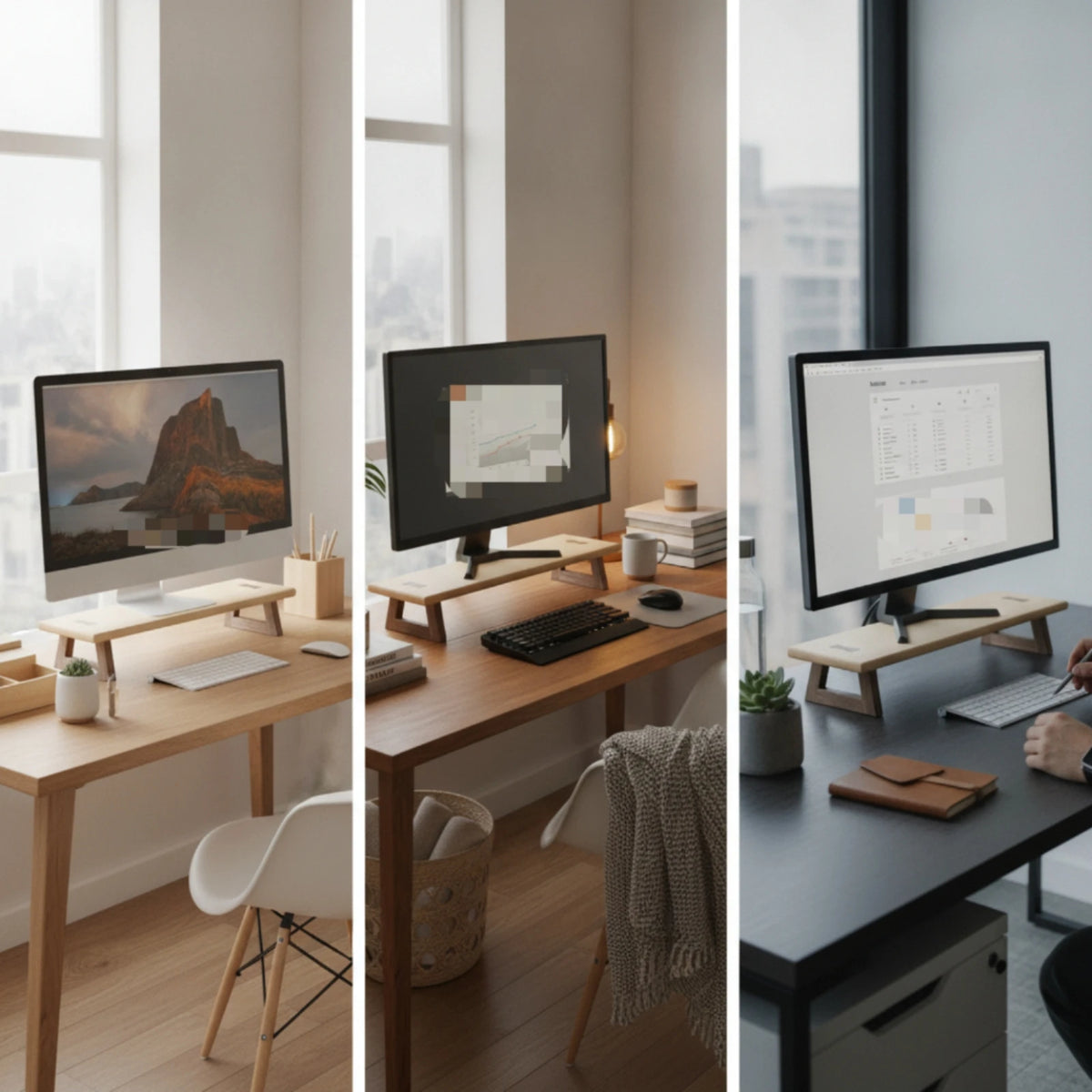 Stendyv Aske Wooden-Leg Minimalist Riser — Stendyv Modern Desks & Workspace Accessories — view 5