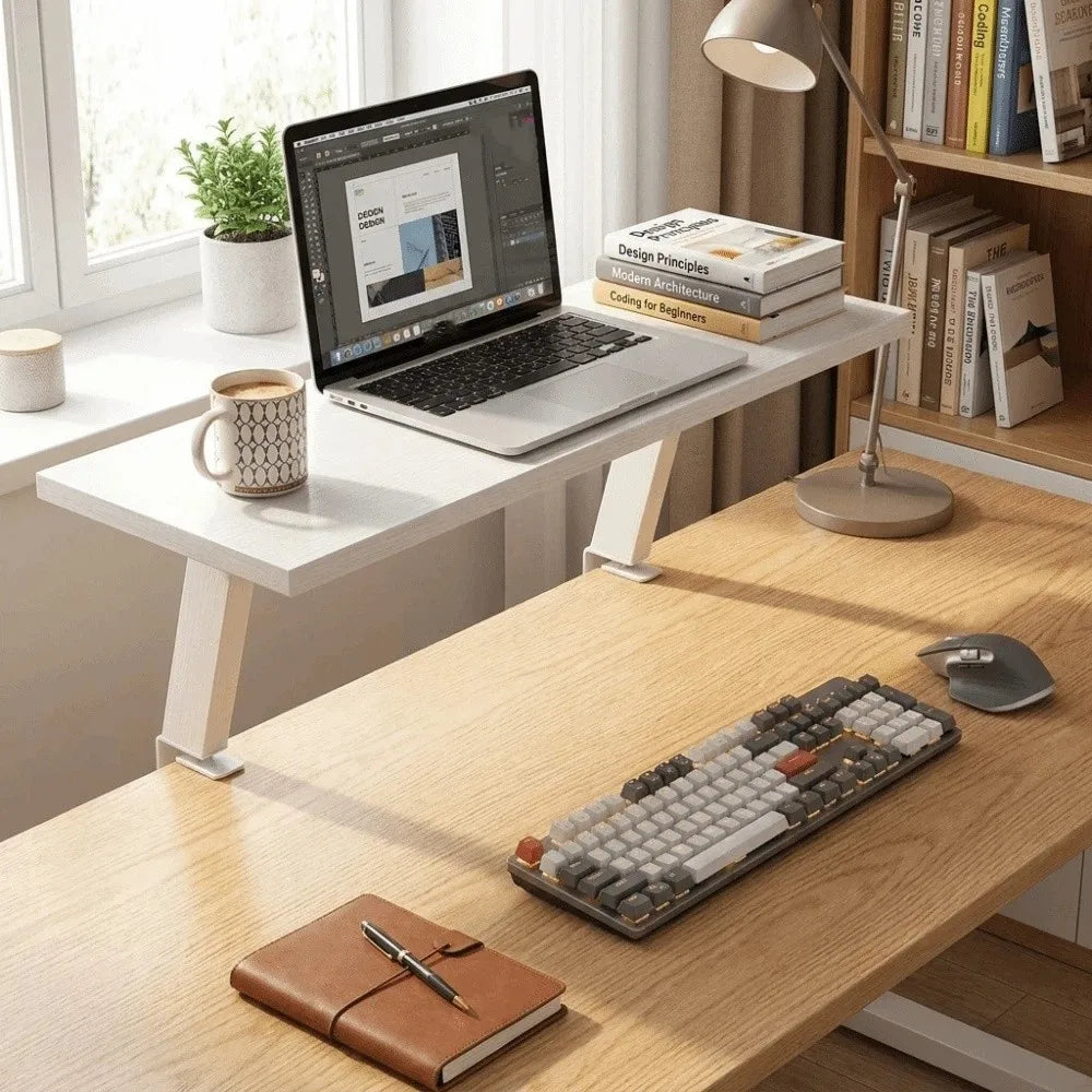Stendyv Sval Floating Wood Monitor Riser — Stendyv Modern Desks & Workspace Accessories — view 5