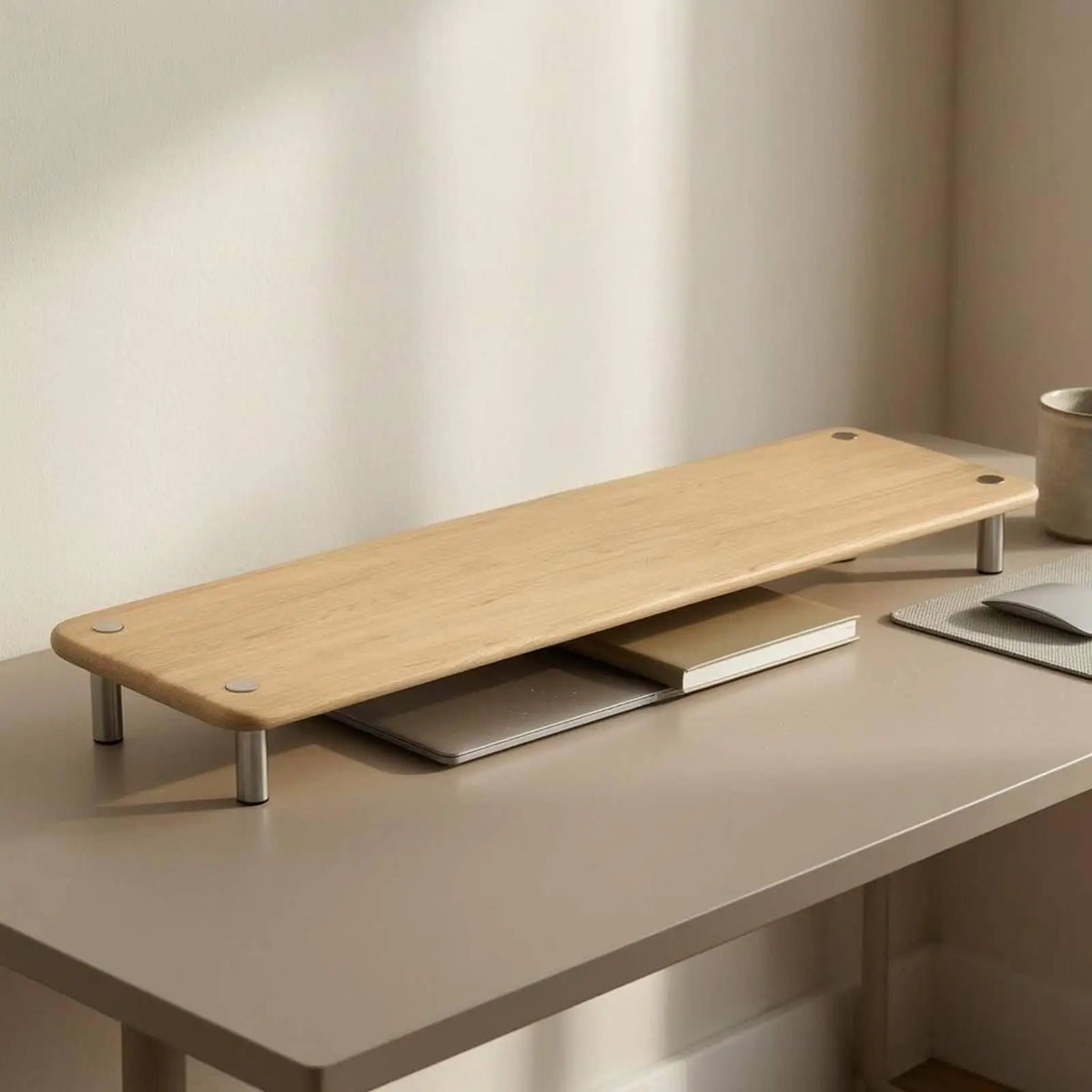 Stendyv Linne Metal-Leg Wood Monitor Riser — Stendyv Modern Desks & Workspace Accessories — view 4