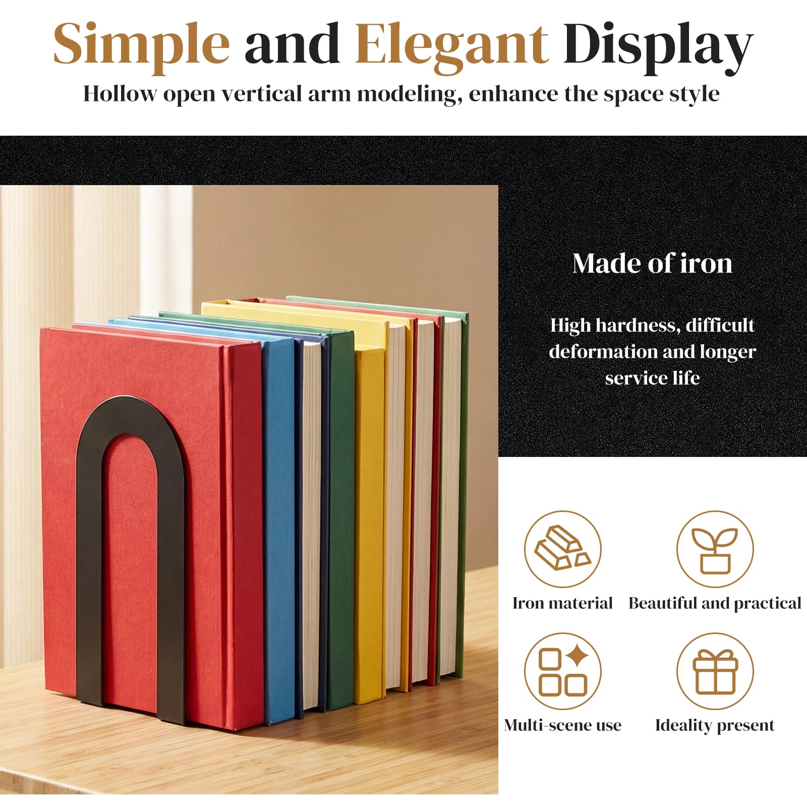 Stendyv Stopp Minimalist Steel Bookend Set — Stendyv Modern Desks & Workspace Accessories — view 2