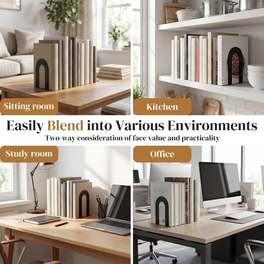 Stendyv Stopp Minimalist Steel Bookend Set — Stendyv Modern Desks & Workspace Accessories — view 6