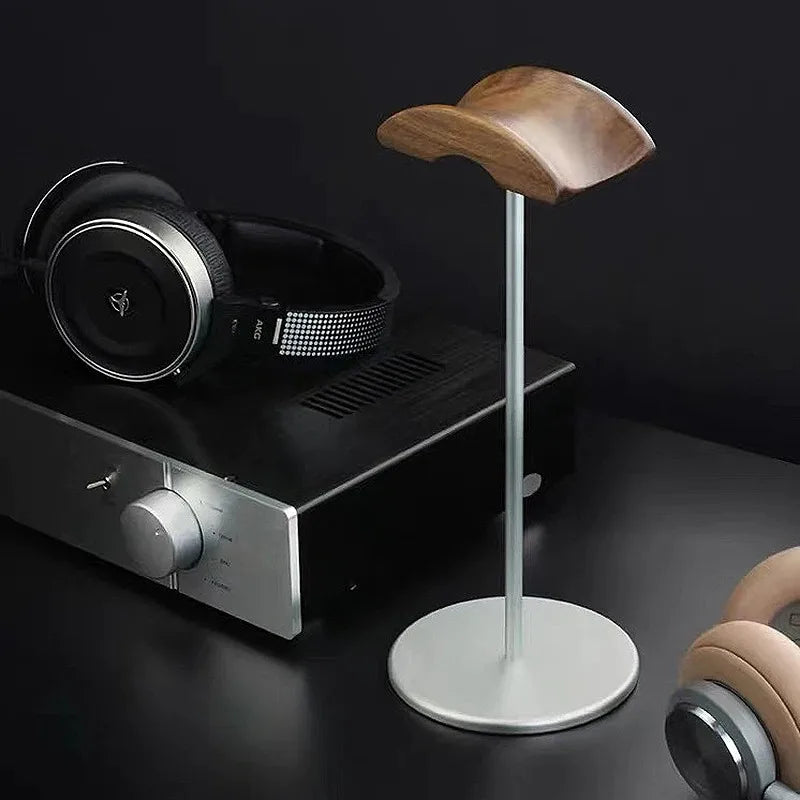 Stendyv Kron Walnut and Aluminium Headphone Stand — Stendyv Modern Desks & Workspace Accessories